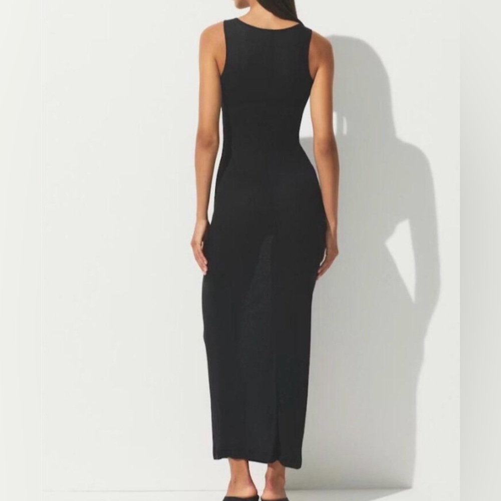 SKIMS Black Ribbed Maxi Tank Dress